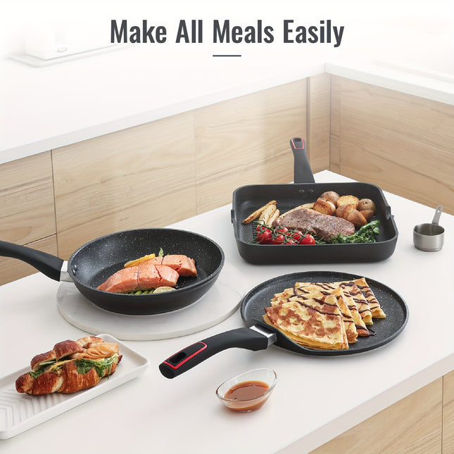Nonstick Induction Compatible 3 Pot Set, Christmas Gift, Dishwasher Safe
