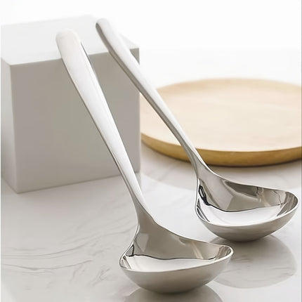 2-Piece Stainless Steel Soup Spoons Set - High-Quality, Ergonomic Design for Home and Commercial Use