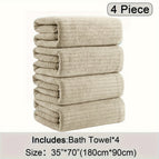 Beige / 4 Piece Bath Towel