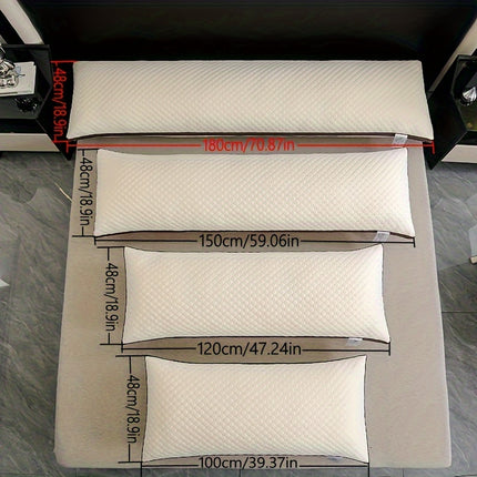 1pc Extra-Long Body Pillow - Hypoallergenic Bed Pillow with Zipper Closure, Ergonomic for Back