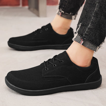 Men'S Wide Barefoot Shoes - Minimalist Lace-Up Casual Sneakers with Cushioned Insole,