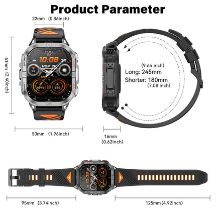 Smartwatch Wireless Calling, Compass, LED Flashlight, 100+ Sports Modes, 2.13-inch Full Touchscreen,