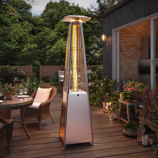 HOME Outdoor Patio Heaters for Outdoor Use, 48000 BTU Pyramid Patio Heater with Cover &