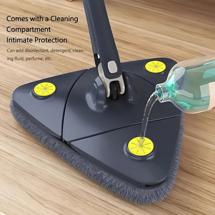 1pc 360 Degree Rotatable Triangle Mop - Extendable Handle, Multi-Surface Cleaning Tool