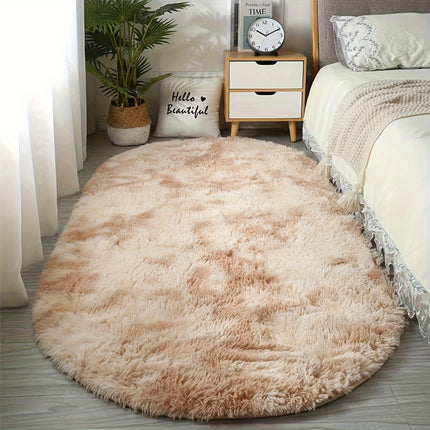 An Oval-Shaped Plush Rug That Is Non-Slip, Can Be Hand-Washed Or Machine-Washed