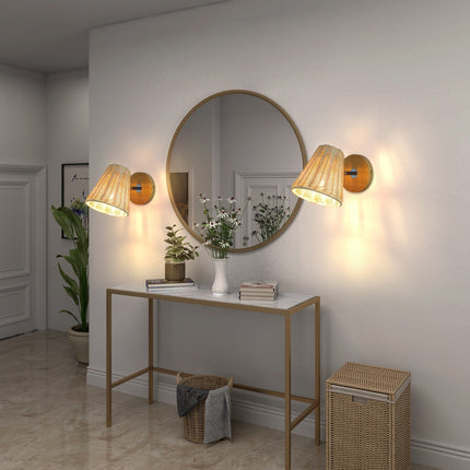 Rattan Wall Lamp Bedside Wall Lamp Mirror Front Lamp Rattan Wall Lamp