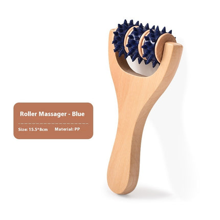 Portable Roller Foot Meridian Massage Wooden