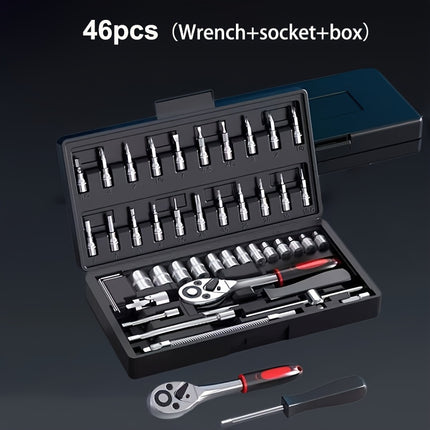 439pcs/46pcs Wrench Set, Household Wrench Socket Tool Kit with 1 Exquisite Storage Box,