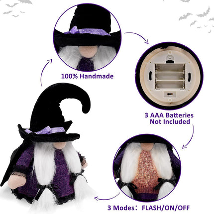 Halloween Decoration With Lights Pointed Hat Witch Faceless Doll Modeling Domestic Ornaments