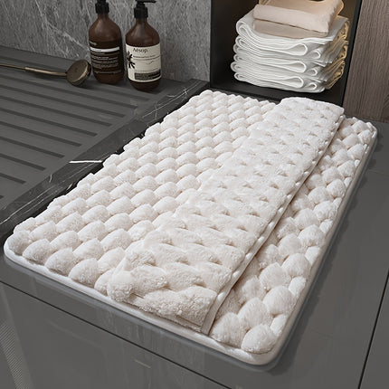 Memory Foam Bath Mat, Soft Long Hair Non-Slip Bathroom Rug, Machine Washable,