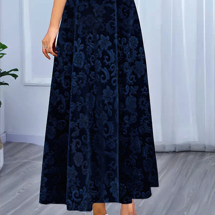 Floral Pattern High Waist Skirt, Elegant A-line Skirt, Women's Clothing
