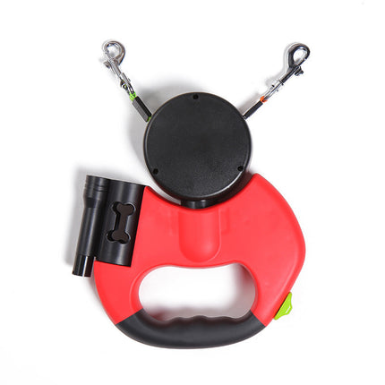 Retractable Dog Leash For Small Dogs Reflective Dual Pet Leash Lead 360