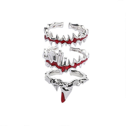Rare Design Flame-red Irregularly Pleated French-style Open Ring For Women