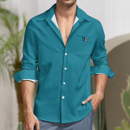 Peach Velvet Casual One Pocket Long Sleeve Shirt