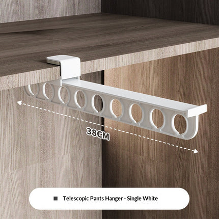 Space-saving No-drilling Home Pull-out Slide Rail Pants Rack For Storage