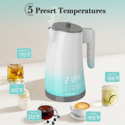 Electric Kettle - Temperature Control - 42.27oz Electric Tea Kettle - 304 Stainless Steel Interior