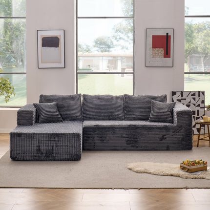 Sofa Cloud Sectional Couch, Comfy L Shaped Black Couches For Living Room, Oversized Sofa Sleeper