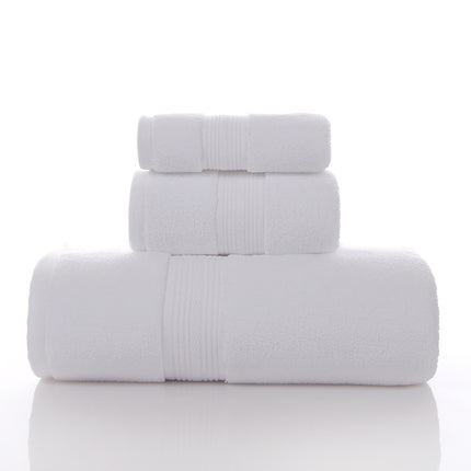 Household Soft Absorbent Solid-Colored Pure Cotton Towel Set Of Three