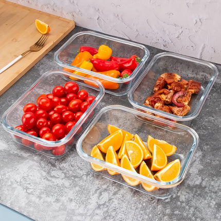 Pack Of 24 (12 Glass Bowls + 12 Lids) Glass Crisper, Candy Tray with Sealed Lid, Candy Jar, Microwave Safe