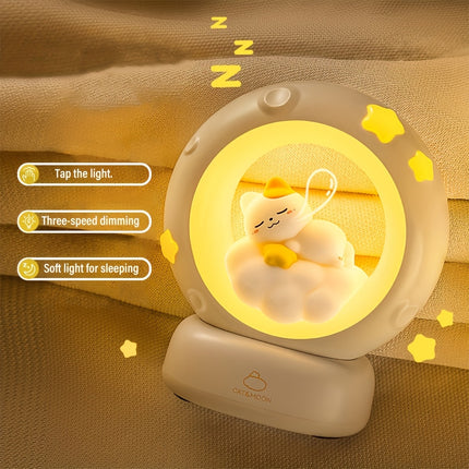 1pc Sleeping Cat Night Light, USB Rechargeable Companion Sleeping Lamp,