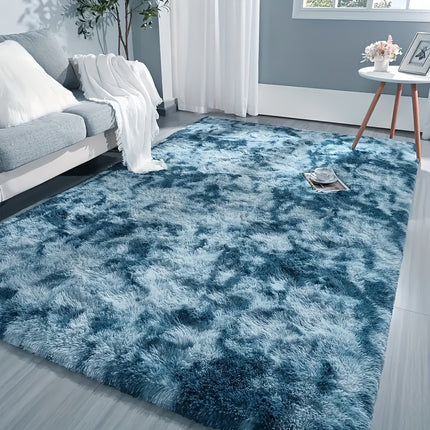 1pc Plush Area Mat - Ultra Soft Non-Slip Mat in Blue/Gray/White/Black/, Machine