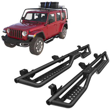 Running Boards Nerf Bars Side Steps For 07-18 Jeep Wrangler JK Unlimited 4 Door