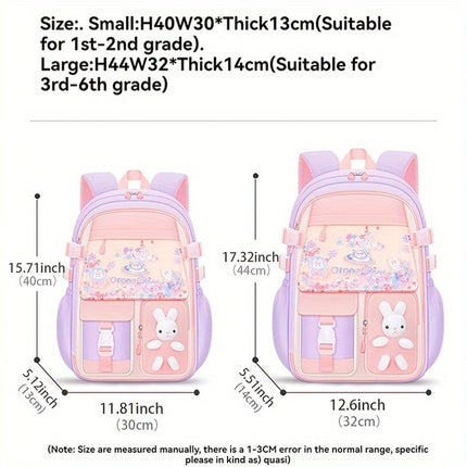 New Style Backpack for Elementary School Students Aged 6-12, Cute And Casual with Multiple Pockets, Resembling a Refrigerator.