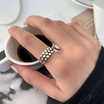 Luxury High-end Multi-layered Ring With A Polka-dot Design For Women