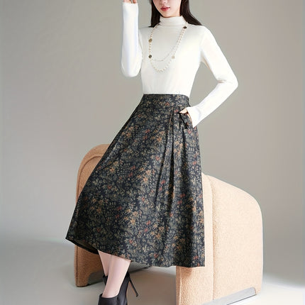 Women's Rabbit Dance (Mi Mi Dance) Print Midi Skirt A-Line Umbrella Skirt with Flared Hem