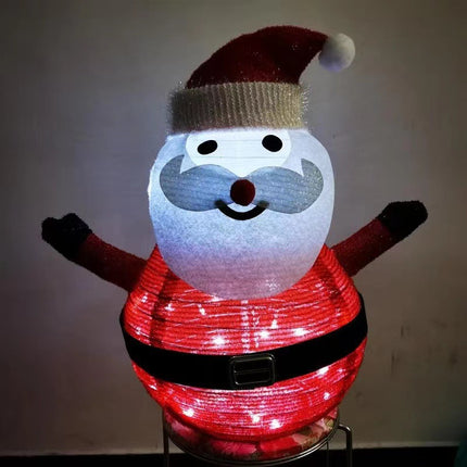 Folding Cloth Snowman Saint Telescopic Luminous LED String Lights Outdoor Decoration