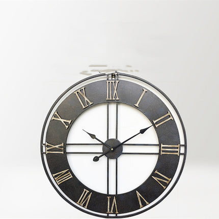 Retro Wall Clock Wrought Iron Clock Round