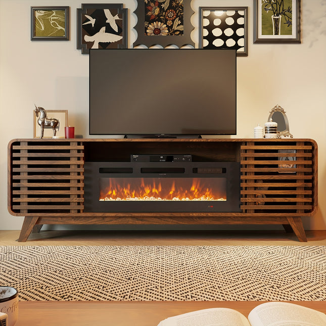 TV Stand Designed for Televisions Up to 80 Inches, Featuring a 36-Inch Tall Farmhouse Entertainment Center