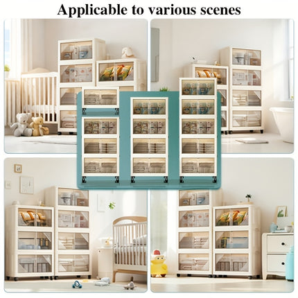 1pc40.01cm multi-layer multifunctional folding storage cabinet, with huge storage space