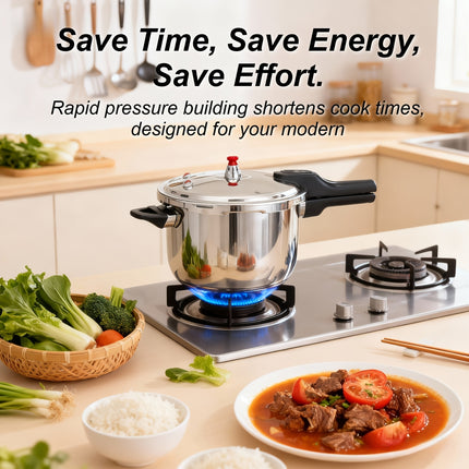 Certified HCX Stainless Steel Pressure Cooker: Multi-Protection, Fast & Energy-Saving Cooking