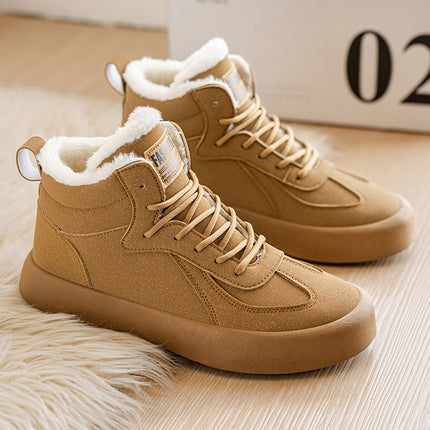 Men's Winter Warm Mid-Top Sneakers Slip-Resistant Traction Tread