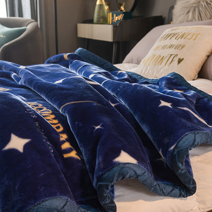 Extra Large Thickened Raschel Blanket | Double Layer Four Season Soft Throw Blanket, Machine Washable