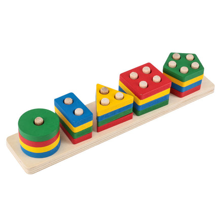 Montessori Geometric Shaped Sets Of Columns Matching Building Blocks