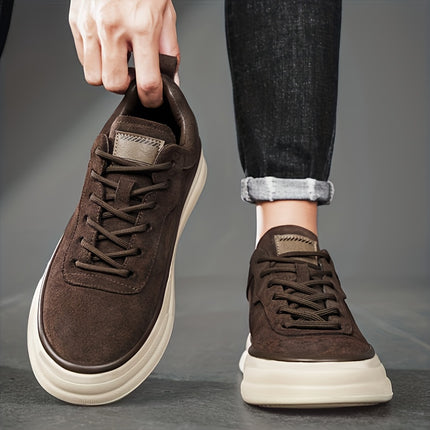Men'S Low-Top Sneakers - / Brown Lace-Up Shoes, Minimalist Everyday & Formal Shoes for Gym