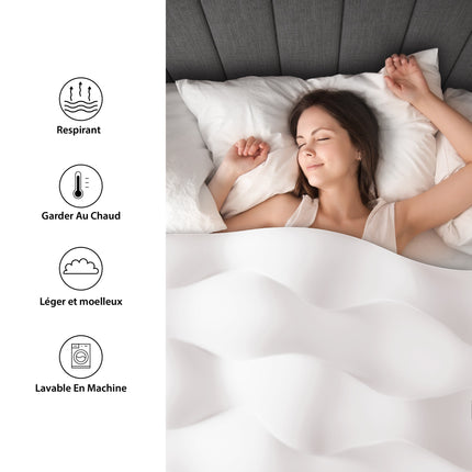 Cold Weather Warm Duvet – Cloud Pattern  White  700 g/m² High Density Hollow Fiber Filling Ideal for 1-2 People