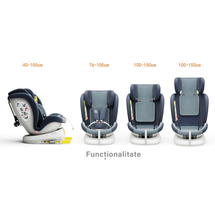 Car Seat TWT Plus Isize Buf Boof Blue with Isofix Rotating 360 Degrees Top Tether 0-36 Kg 40-150 Cm