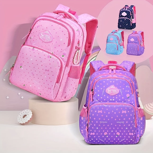 Teenage Girls' Backpacks, Sweet Princess-Style Double Shoulder Bags, Lightweight School Bags for Girls