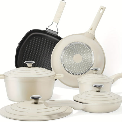 9 Pieces Cookware Sets, Non Stick Kitchen Induction Cooking Set with PFOS & PFOA Free
