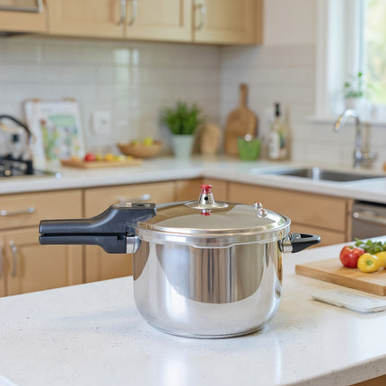Stainless Steel Pressure Cooker, High-Quality Design for Safe Cooking, Large Capacity Quick Cooker
