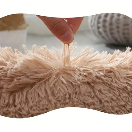 Plush Tie-Dye Coffee Brown Shag Area Mat - Soft, Fluffy Polyester, Non-Slip, Hand Washable