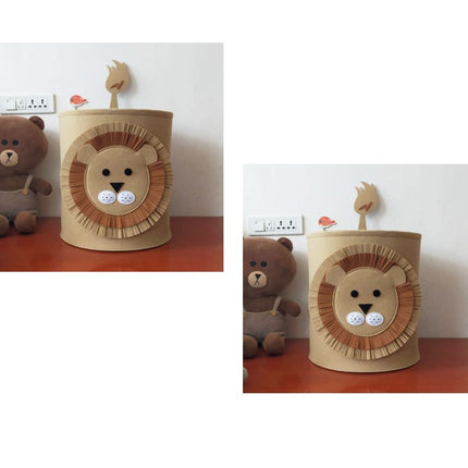 Cartoon Felt Storage Basket Toy Storage Bucket Portable Laundry Storage Basket