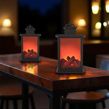1pc Flameless Fireplace Lamp with Realistic Dancing Flame Effect, Portable Tabletop Indoor Decorative Light