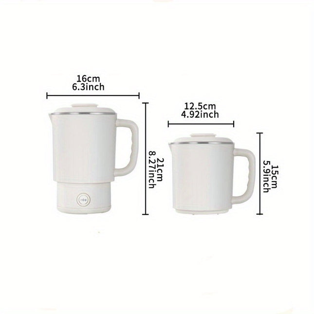 Portable Small Folding Kettle 304 Stainless Steel Electric Kettle Boiler, Plug Powered, 120V Operating Voltage