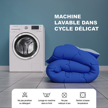 Couette Grand Froid Diamant – Blue – High Density Filling 700 G/M² in Hollow Fibre – for 1 to 2 People