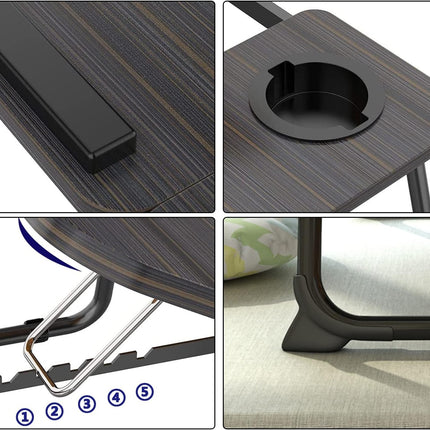 Laptop Desk Table Multifunctional - Smooth Five-Speed Height Adjustment, Convenient Cup Holder