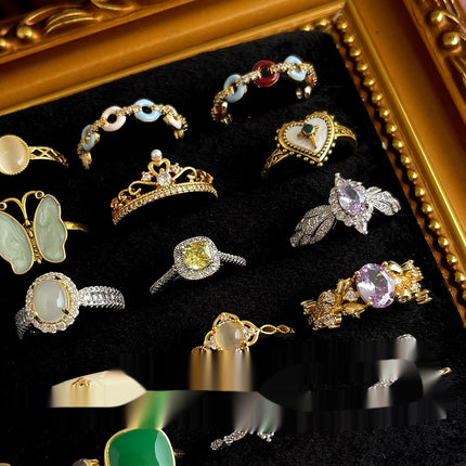 French Heavy Industry Colored Gemstone Zircon Ring
